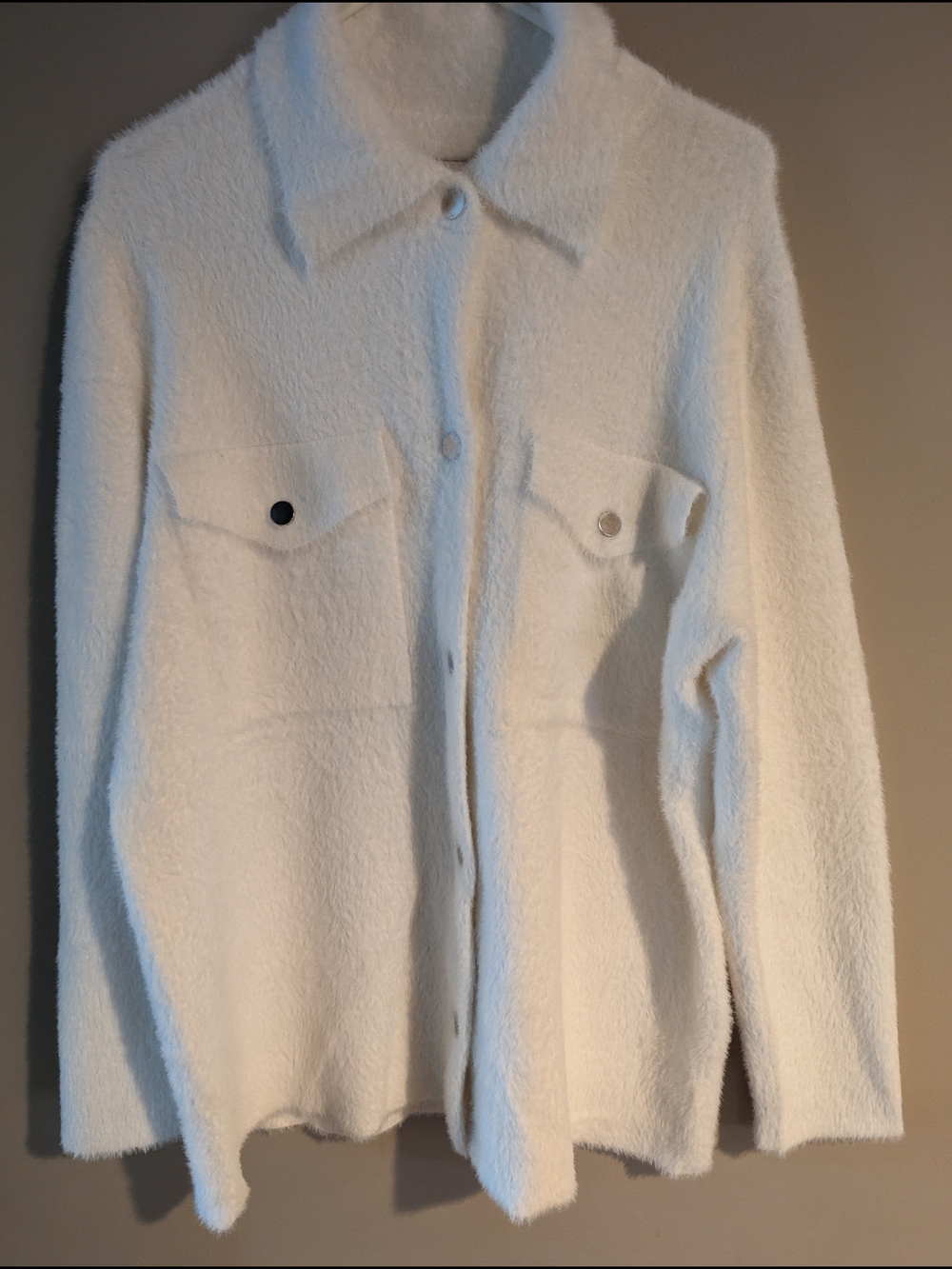 Rachel Zoe Cream Button-Up Shacket Jacket